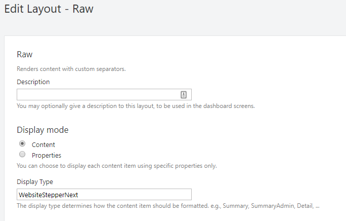 Website Stepper Layout